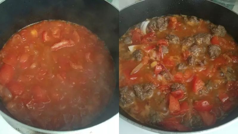 Làm thịt bò băm sốt cà chua