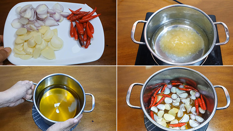 Bước 2: Nấu hỗn hợp chua ngọt
