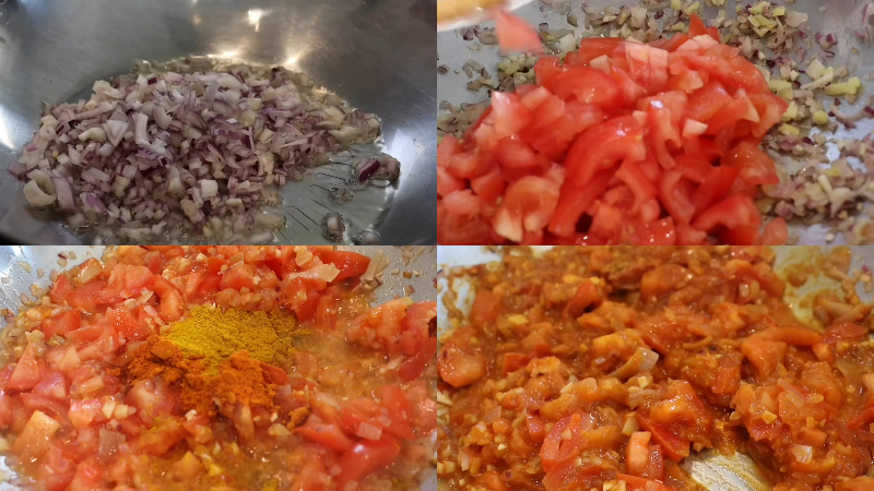 Nấu hỗn hợp sốt cà chua