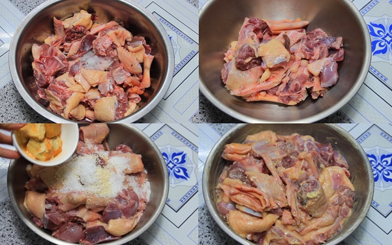 Sơ chế thịt vịt và tẩm ướp cho thấm gia vị