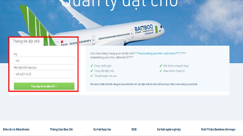 Cách kiểm tra mã code tại website Bamboo Airways