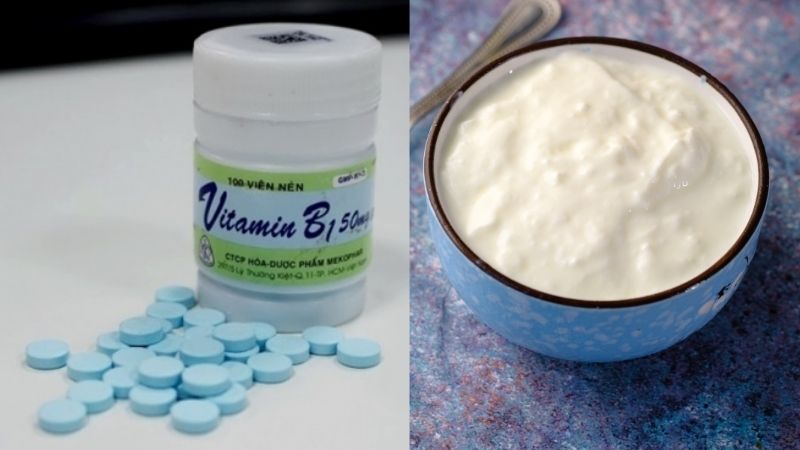 Dưỡng trắng da với vitamin B1 và sữa chua