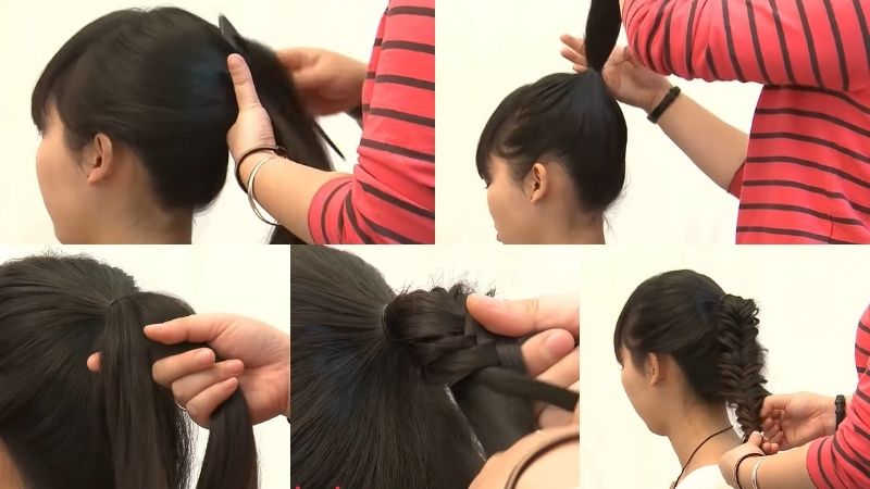 Cách tết tóc xương cá đuôi ngựa