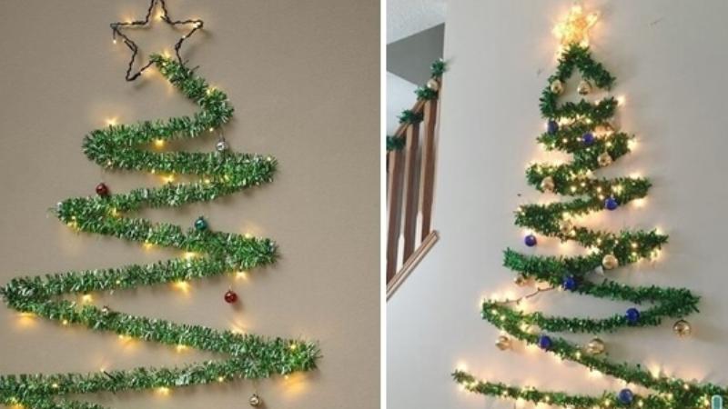 Cách làm cây thông Noel dán tường