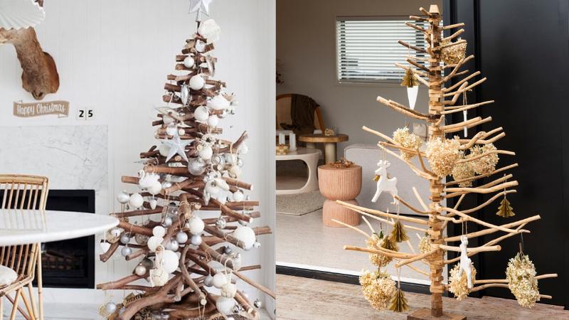 Cách làm cây thông Noel bằng cây khô