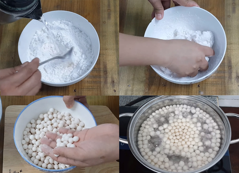 Cách làm trân châu trắng bằng bột sắn dây
