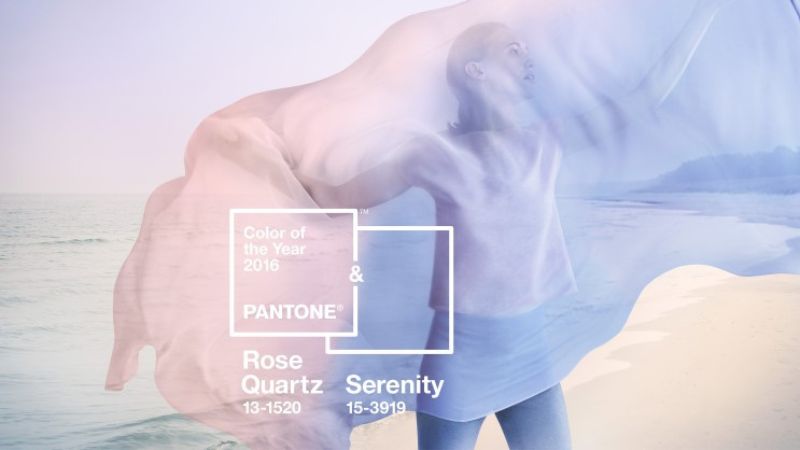 Màu sắc chủ đạo của Pantone 2016 - Hồng thạch anh và Xanh thanh bình (Rose Quartz 13-1520 & Serenity 15-3919)