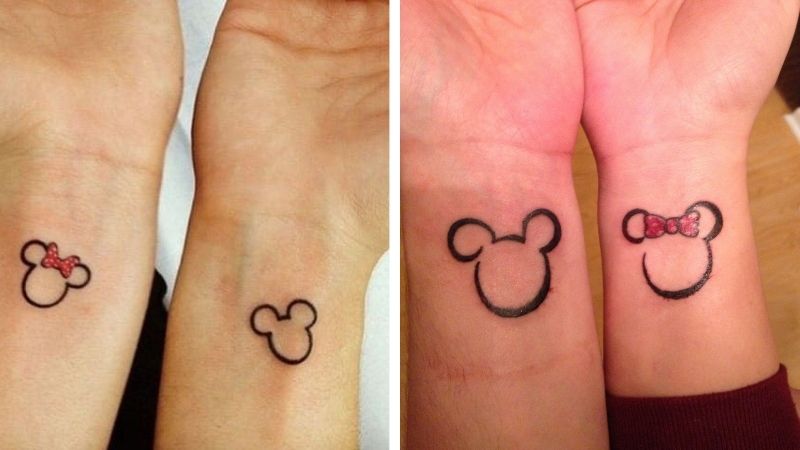 Hình xăm chuột Mickey trên cổ tay