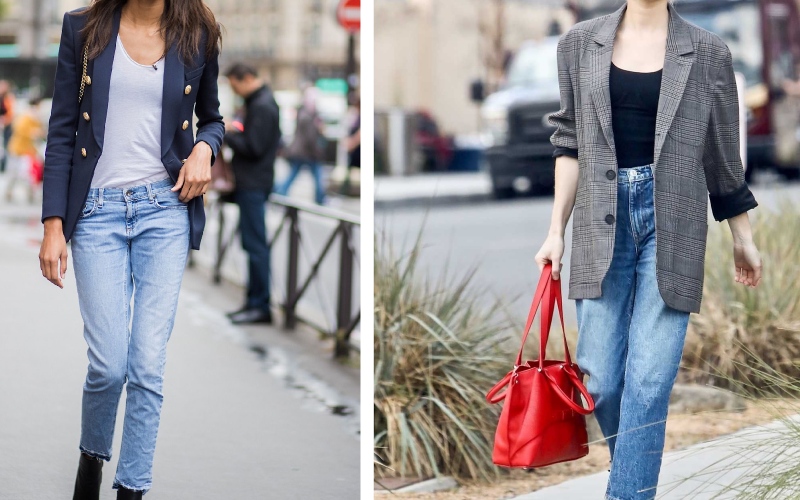Áo vest nữ phối cùng quần jeans