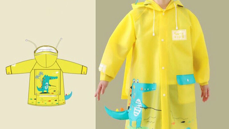 Áo mưa phản quang an toàn cho bé khi đi buổi tối