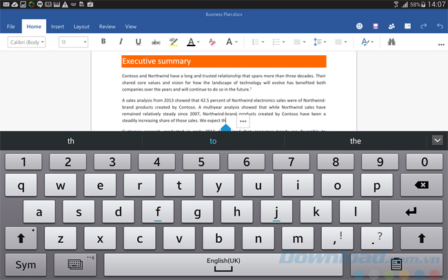 Word trên android
