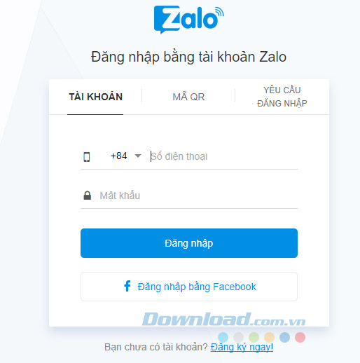 Đăng nhập Zalo Web