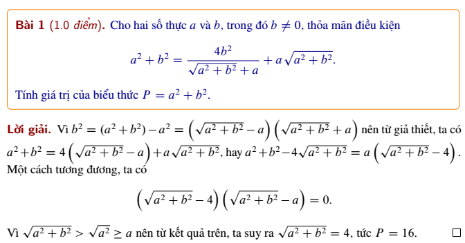 Đáp án đề Toán chuyên thi lớp 10 tại TP HCM